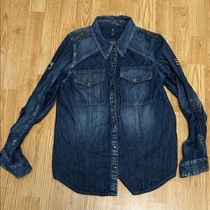 Guess Dark Indigo Denim Shirt